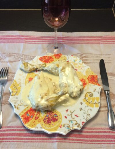 Poulet au raisins et crème de Vouvray - Cuisinière façon traiteur à Amboise, proche de Tours (37) - La cuisine de la Bertinière - Marie Gallois