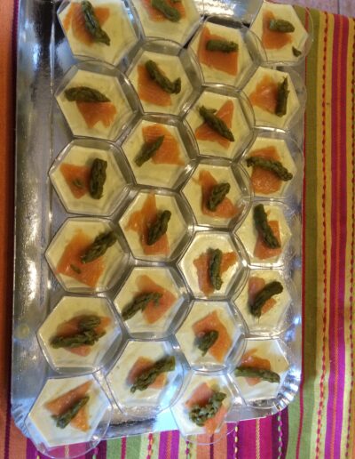 Verrines saumon asperges - Cuisinière façon traiteur à Amboise, proche de Tours (37) - La cuisine de la Bertinière - Marie Gallois