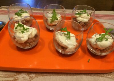 Verrines d'entrées - Cuisinière façon traiteur à Amboise, proche de Tours (37) - La cuisine de la Bertinière - Marie Gallois