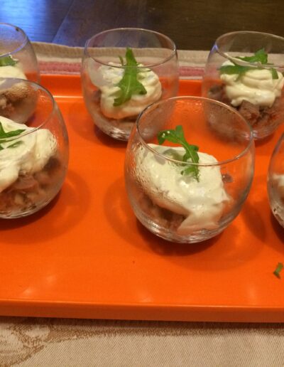 Verrines d'entrées - Cuisinière façon traiteur à Amboise, proche de Tours (37) - La cuisine de la Bertinière - Marie Gallois